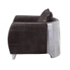 Kalona Accent Chair in Distress Chocolate Top Grain Leather & Aluminum Finish by Acme - 59717 - Image 4 of 0