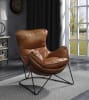 Thurshan Accent Chair in Aperol Top Grain Leather & Black Finish by Acme - 59945 - Image 1 of 0