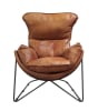 Thurshan Accent Chair in Aperol Top Grain Leather & Black Finish by Acme - 59945 - Image 2 of 0