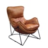Thurshan Accent Chair in Aperol Top Grain Leather & Black Finish by Acme - 59945 - Image 3 of 0