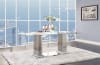 Cyrene 7 Piece Dining Room Set in Stainless Steel & Clear Glass Finish by Acme - 62075-62079 - Image 2 of 0