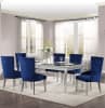 Varian 7 Piece Dining Room Set in Fabric, Mirrored & Antique Platinum Finish by Acme - 66155 - Image 1 of 0