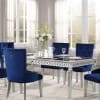 Varian 7 Piece Dining Room Set in Fabric, Mirrored & Antique Platinum Finish by Acme - 66155 - Image 3 of 0