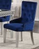 Varian 7 Piece Dining Room Set in Fabric, Mirrored & Antique Platinum Finish by Acme - 66155 - Image 4 of 0