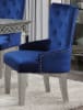 Varian 7 Piece Dining Room Set in Fabric, Mirrored & Antique Platinum Finish by Acme - 66160 - Image 4 of 0