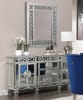 Varian 7 Piece Dining Room Set in Fabric, Mirrored & Antique Platinum Finish by Acme - 66160 - Image 5 of 0