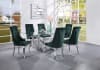 Dekel 7 Piece Dining Room Set with Green Fabric Chairs by Acme - 70140-70142 - Image 1 of 0