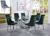 Dekel 7 Piece Dining Room Set with Green Fabric Chairs by Acme - 70140-70142 - Image 2 of 0