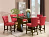 Effie 7 Piece Counter Height Dining Set with Red Chairs in Walnut Finish by Acme - 71520-71525 - Image 1 of 0
