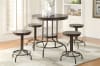 Burney 5 Piece Round Table Counter Height Dining Set in Cherry Oak & Bronze Finish by Acme - 71640 - Image 1 of 0