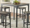 Percie 5 Piece Counter Height Dining Set in Dark Antique Oak & Antique Black Finish by Acme - 71645 - Image 2 of 0