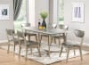 Rosetta 7 Piece Dining Room Set in Faux Marble & White Washed Finish by Acme - 72010 - Image 1 of 0