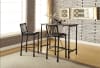 3 Piece Caitlin Bar Table Set in Rustic Oak & Black Finish by Acme - 72030 - Image 1 of 0