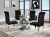 Noralie 5 Piece Round Table Dining Room Set in Mirrored, Faux Diamonds & Clear Glass Finish by Acme - 72145-62072 - Image 1 of 0
