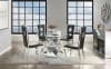 Noralie 5 Piece Round Table Dining Room Set in Mirrored, Faux Diamonds & Clear Glass Finish by Acme - 72145-62078 - Image 1 of 0