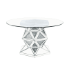 Noralie 5 Piece Round Table Dining Room Set in Mirrored, Faux Diamonds & Clear Glass Finish by Acme - 72145-62078 - Image 2 of 0
