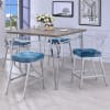 Nadie II 5 Piece Counter Height Dining Set with Teal Velvet Chairs by Acme - 72170-72175 - Image 1 of 0