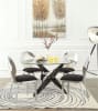 Hagelin 5 Piece Round Table Dining Room Set in Black & Chrome Finish by Acme - 72325 - Image 1 of 0