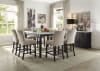 Nolan 7 Piece Counter Height Dining Set in White Marble & Salvage Dark Oak Finish by Acme - 72855 - Image 1 of 0