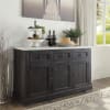 Nolan 7 Piece Counter Height Dining Set in White Marble & Salvage Dark Oak Finish by Acme - 72855 - Image 5 of 0