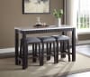 Necalli 4 Piece Counter Height Dining Set in Marble & Weathered Espresso Finish by Acme - 72930 - Image 1 of 0