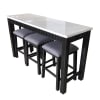 Necalli 4 Piece Counter Height Dining Set in Marble & Weathered Espresso Finish by Acme - 72930 - Image 2 of 0