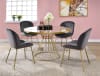 Chuchip 5 Piece Round Table Dining Room Set with Gray Velvet Chairs by Acme - 72945-72948 - Image 1 of 0
