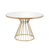 Chuchip 5 Piece Round Table Dining Room Set with Gray Velvet Chairs by Acme - 72945-72948 - Image 2 of 0