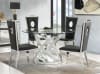 Ornat 5 Piece Round Table Dining Room Set in Clear Glass, Mirrored & Faux Diamonds Finish by Acme - 72950 - Image 1 of 0