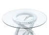 Ornat 5 Piece Round Table Dining Room Set in Clear Glass, Mirrored & Faux Diamonds Finish by Acme - 72950 - Image 3 of 0