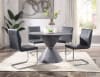Ansonia 5 Piece Round Table Dining Room Set in Gray PU & Faux Concrete Finish by Acme - 77830 - Image 1 of 0