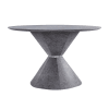 Ansonia 5 Piece Round Table Dining Room Set in Gray PU & Faux Concrete Finish by Acme - 77830 - Image 2 of 0