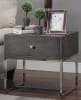 Iban 3 Piece Occasional Table Set in Gray Oak & Chrome Finish by Acme - 81170-S - Image 4 of 0