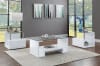 Nevaeh 3 Piece Occasional Table Set in Clear Glass & White High Gloss Finish by Acme - 82360-S - Image 1 of 0