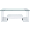 Nevaeh 3 Piece Occasional Table Set in Clear Glass & White High Gloss Finish by Acme - 82360-S - Image 2 of 0
