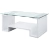 Nevaeh 3 Piece Occasional Table Set in Clear Glass & White High Gloss Finish by Acme - 82360-S - Image 3 of 0