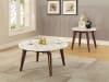 Gasha 3 Piece Occasional Table Set in White Marble & Walnut Finish by Acme - 82890-S - Image 1 of 0