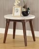 Gasha 3 Piece Occasional Table Set in White Marble & Walnut Finish by Acme - 82890-S - Image 3 of 0