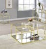 Uchenna 3 Piece Occasional Table Set in Clear Glass & Gold Finish by Acme - 83470-S - Image 1 of 0