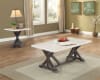 Romina 3 Piece Occasional Table Set in White Marble & Weathered Espresso Finish by Acme - 84545-S - Image 1 of 0
