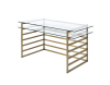 Shona Executive Home Office Desk in Antique Gold & Clear Glass Finish by Acme - 92535 - Image 2 of 0
