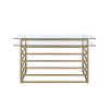 Shona Executive Home Office Desk in Antique Gold & Clear Glass Finish by Acme - 92535 - Image 4 of 0