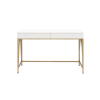 Lightmane Executive Home Office Desk in White High Gloss & Gold Finish by Acme - 92660 - Image 2 of 0