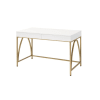 Lightmane Executive Home Office Desk in White High Gloss & Gold Finish by Acme - 92660 - Image 3 of 0
