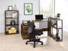 Ievi Executive Home Office Desk in Weathered Oak & Black Finish by Acme - 92750 - Image 4 of 0