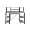 Amiel Executive Home Office Desk in Faux Concrete & Black Finish by Acme - 92875 - Image 1 of 0