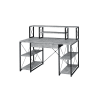 Amiel Executive Home Office Desk in Faux Concrete & Black Finish by Acme - 92875 - Image 2 of 0