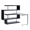 Raceloma Executive Home Office Desk in Clear Glass, Chrome & Black High Gloss Finish by Acme - 93177 - Image 4 of 0