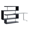Raceloma Executive Home Office Desk in Clear Glass, Chrome & Black High Gloss Finish by Acme - 93177 - Image 5 of 0