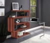 Raceloma Executive Home Office Desk in Clear Glass, Chrome & Walnut High Gloss Finish by Acme - 93183 - Image 1 of 0